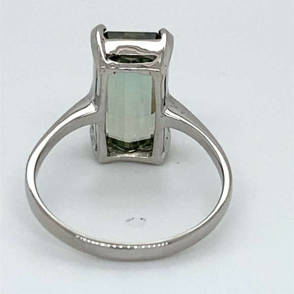 Bi Color Tourmaline 5.14ct Solid 14K White Gold Ring - Picture 6 of 8